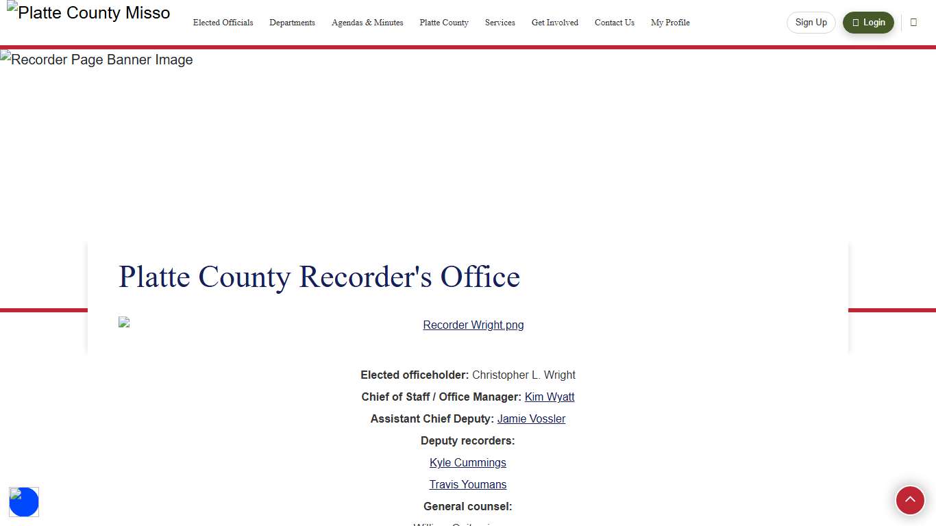 Recorder — Platte County